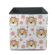 Christmas Card Dog Corgi On A White Background Storage Bin Storage Cube