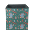 Christmas Holiday Ornaments And Winter Clothes Red Scarf Themed Pattern Storage Bin Storage Cube