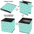 Pastel Aqua Blue Knitted Mittens Glove Pattern Storage Bin Storage Cube