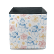 Christmas Blue Snowman Poinsettia And Gift Storage Bin Storage Cube