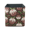 Chocolate Pudding With Holly And Berries Pattern Storage Bin Storage Cube
