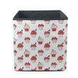 Red And White Cream Cupcakes On White Background Storage Bin Storage Cube