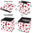 Theme Christmas Tedy Bear And Red Stars On A White Storage Bin Storage Cube