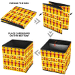 Xmas Motifs Nutcracker Heart Symbols And Flowers On Yellow Background Storage Bin Storage Cube