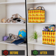 Xmas Motifs Nutcracker Heart Symbols And Flowers On Yellow Background Storage Bin Storage Cube