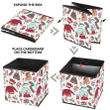 Christmas Hand Drawn Pattern With Ugly Sweater Snow Globe Scarf Pattern Storage Bin Storage Cube