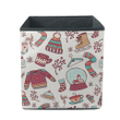Christmas Hand Drawn Pattern With Ugly Sweater Snow Globe Scarf Pattern Storage Bin Storage Cube