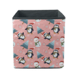 Christmas Cute Penguin And Snow Man Wear Christmas Hat Storage Bin Storage Cube