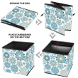 Patchwork Style Florals Snowfalkes On White Background Pattern Storage Bin Storage Cube