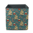 Christmas Tree Candy Ball And Snow On Blue Background Storage Bin Storage Cube