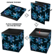 Watercolor Blue Galaxy Theme Snowflakes On Dark Background Storage Bin Storage Cube