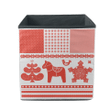 Christmas Red And White Decoration With Horse Storage Bin Storage Cube