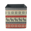 Digital Pixel Knitted Winter Deer And Snowflakes Pattern Storage Bin Storage Cube