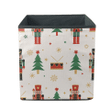 Christmas Background With Nutcracker Christmas Tree Drum And Snowflakes Storage Bin Storage Cube