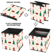 Christmas Background With Nutcracker Christmas Tree Drum And Snowflakes Storage Bin Storage Cube