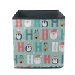 Christmas Winter Santa Penguin And Reindeer Ho Ho Ho Storage Bin Storage Cube