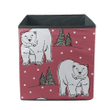 Christmas Polar Bear And Christmas Winter Background Storage Bin Storage Cube