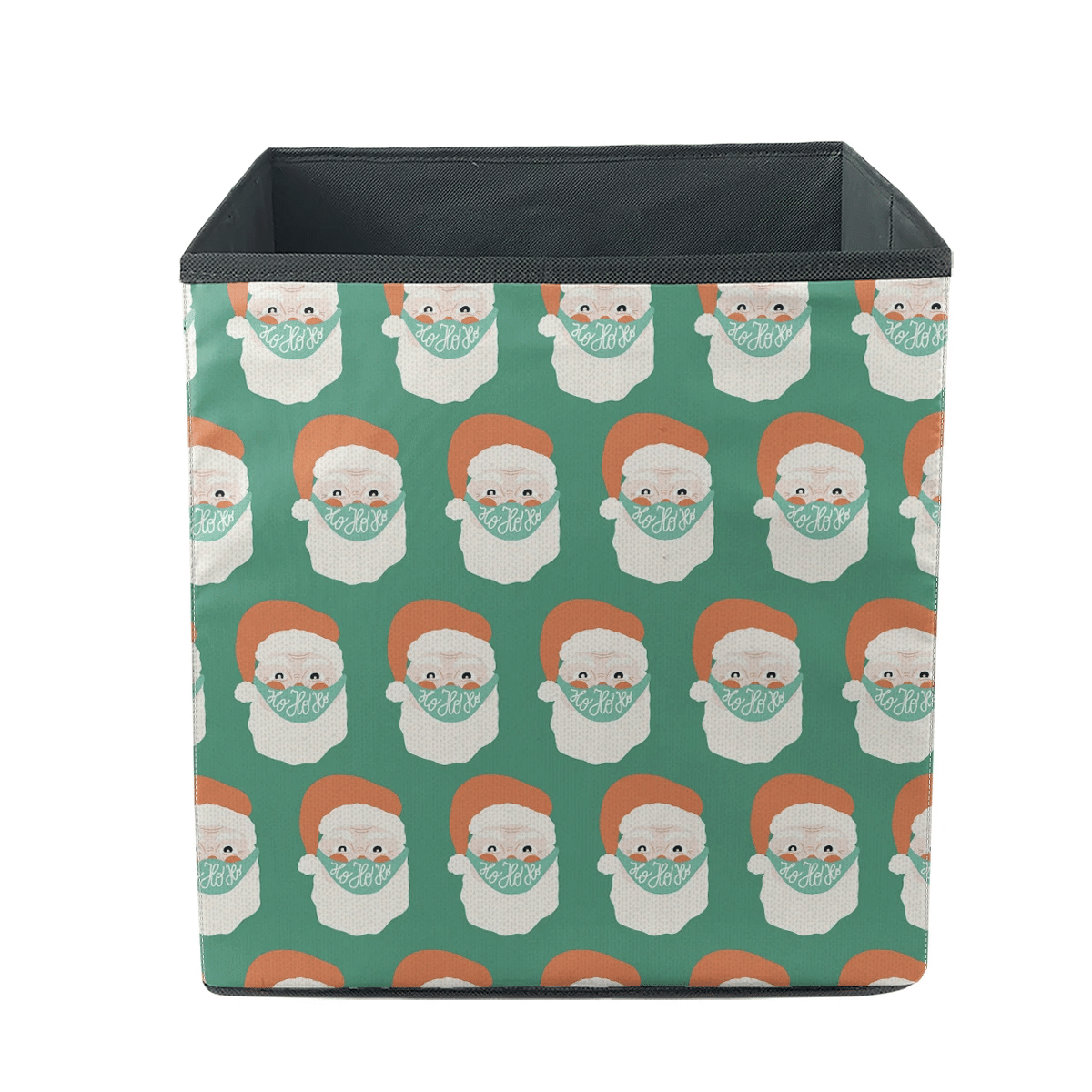 Santa Claus Wearing Face Mask And Red Hat Storage Bin Storage Cube