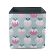 Pudding In Dot Pink Color With Icing Cream Holly Berries Storage Bin Storage Cube