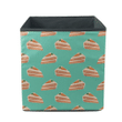 Pieces Of Carrot Cakes On Green Background Storage Bin Storage Cube