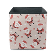 Merry Christmas Cute Santa Claus Hold Gift Bag Pattern Storage Bin Storage Cube