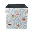 Red White Striped Bells With Christmas Branches Illustration Storage Bin Storage Cube