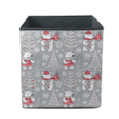 Merry Christmas Fisher Bear And Snowy Forest Storage Bin Storage Cube