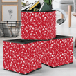 Camouflage Abstract Christmas White And Red Storage Bin Storage Cube