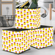 The Bells Are Yellow With Pink Bow Pattern Storage Bin Storage Cube