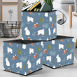 Merry Christmas With Bear Mountains And Clouds Storage Bin Storage Cube