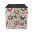 Christmas Santa Snowman And Penguin In Wreath Storage Bin Storage Cube