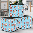 Cute Christmas Holidays Cartoon Happy Santa Claus Pattern Storage Bin Storage Cube