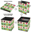 Vintage Checkered Background With Xmas Icons Cartoon Storage Bin Storage Cube