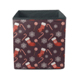 Christmas Red Socks Candy Cane And White Snowflake Storage Bin Storage Cube