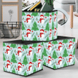 Snowman With Hat Snowflakes Christmas Tree. Storage Bin Storage Cube