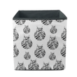 Christmas Balls With Bow And Tiger Skin On White Background Storage Bin Storage Cube