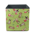 Dogs And Puppies With Jolly Holiday On Green Storage Bin Storage Cube