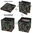 Green Pine Twigs Red Berries And Snowflakes Pattern Storage Bin Storage Cube
