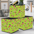 Dogs And Puppies With Jolly Holiday On Green Storage Bin Storage Cube