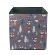 Christmas And New Year With Warm Fox Background Storage Bin Storage Cube