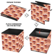 Illustrated Warm Mittens Clove Icons On Pink Background Storage Bin Storage Cube