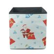 Santa Claus With A Bag Of Gifts And Bells Toy Pattern Storage Bin Storage Cube