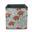 Poinsettia Fir Twigs And Snowflakes Merry Christmas Storage Bin Storage Cube
