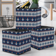 Blue And Red Christmas Snowman Snowflake Storage Bin Storage Cube