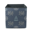 Christmas Firework Festive Confetti And Cake With Burning Candles On Storage Bin Storage Cube