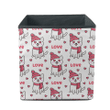 Cat In Red Hat Love With Hearts In Eyes Storage Bin Storage Cube
