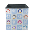 Merry Christmas Penguins And Snowflakes In Checkerboard Storage Bin Storage Cube