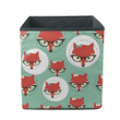 Theme Red With Foxes Faces In Glasses Storage Bin Storage Cube