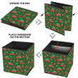 All Elements In Red Colors With Trucks Trees Socks And Candy Pattern Storage Bin Storage Cube