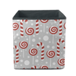 Christmas Candy Cane And White Snowball Storage Bin Storage Cube